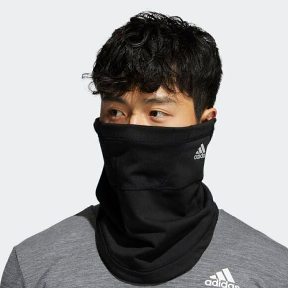 Adidas Alphaskin Snood Face Cover Scarf Adjustable Aeroready Black White Gray - Picture 2 of 4